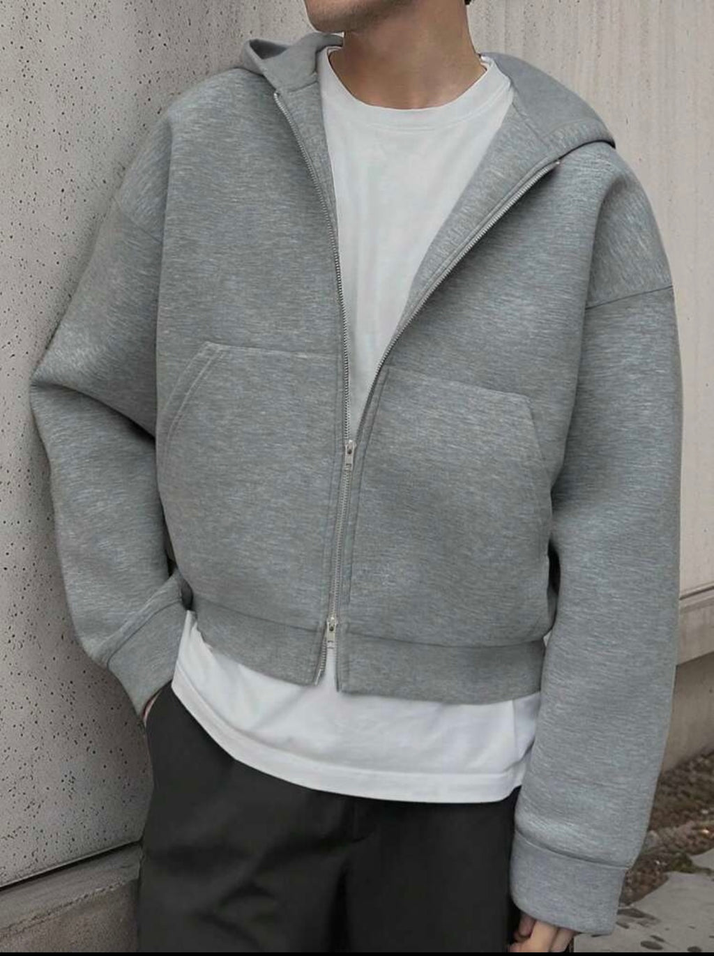 Men's Casual solid color zip up